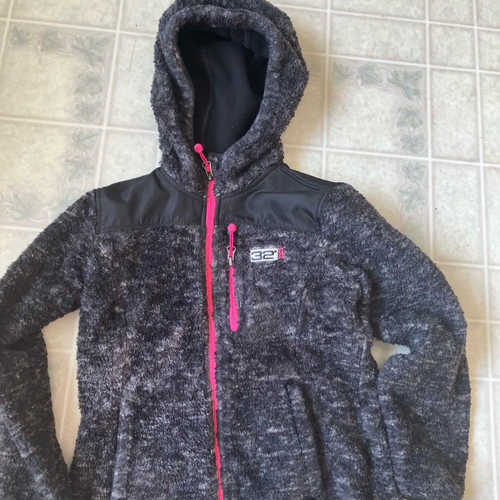 Weatherproof 32 degrees black sherpa Hooded Fleece Coat